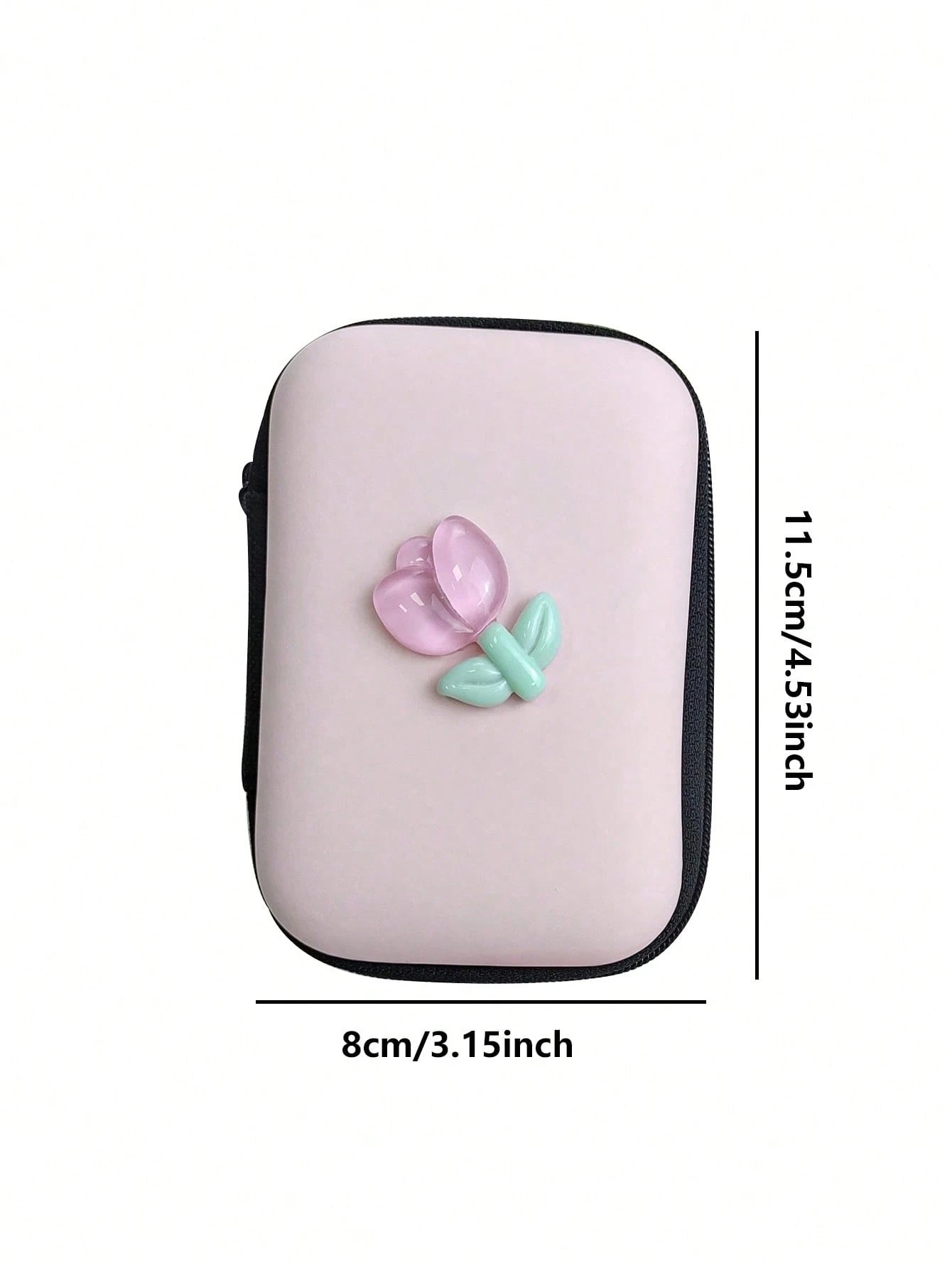 6pcs Pink/Light Purple Tulip Pattern Phone Charger Protective Case, Data Cable Organizer Pouch