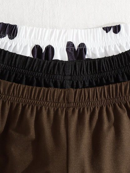 6pcs/Set Baby Girls Newborn Toddler 0-3 Years Spring Summer New Cute Bunny Solid & Striped T-Shirt Shorts Outfit Set