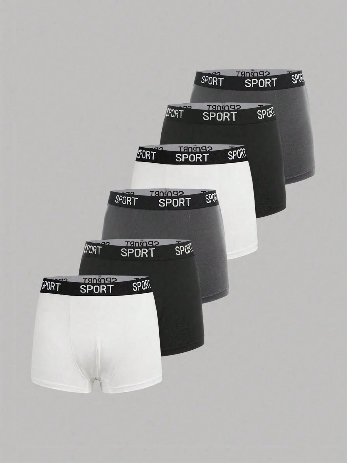 6pcs Teen Boy Simple Comfortable Letter Elastic Waist Briefs