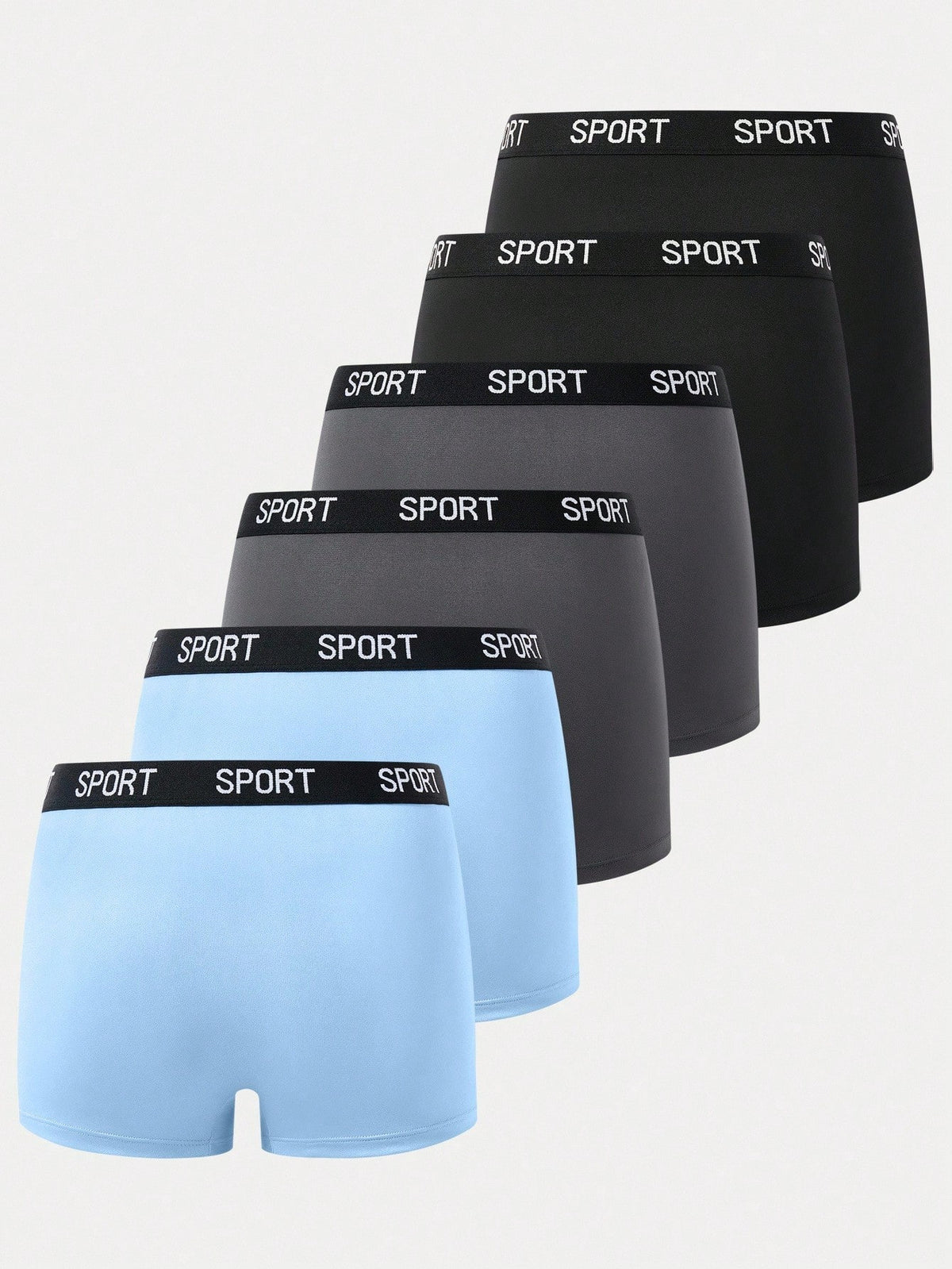 6pcs Teen Boy Simple Comfortable Letter Elastic Waist Briefs