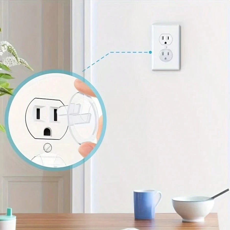7/10/15pcs American Standard Transparent Outlet Cover Plates, Tool-Free, Dustproof And Child- Outlet Protectors, Suitable For Home, Office And Kitchen, Wall, Countertop, Light Switch Decorative Elect