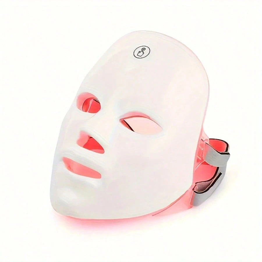 7-Color LED Light Mask- Rechargeable, USB-Powered With 400mAh Lithium Battery, Fragrance-Free, White- Ideal For Skin Care & Beauty Regimens, Light For Face