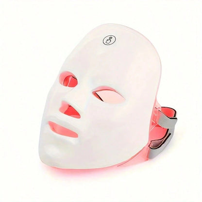7-Color LED Light Mask- Rechargeable, USB-Powered With 400mAh Lithium Battery, Fragrance-Free, White- Ideal For Skin Care & Beauty Regimens, Light For Face
