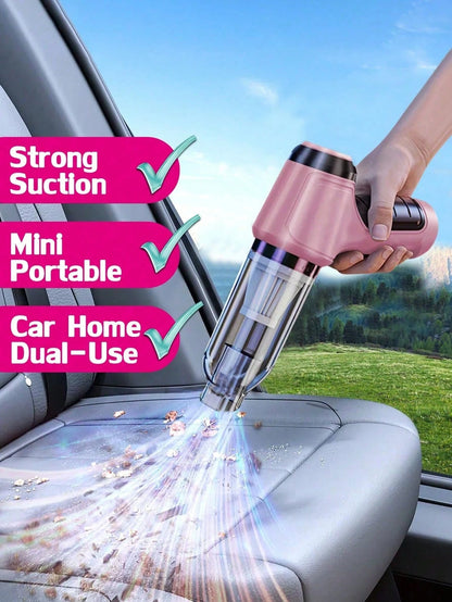 7-In-1 Portable Wireless Vacuum Cleaner, 2400mAh Rechargeable Battery High-Power Mini Vacuum, Compressor Air Blower And Pump Handheld Vacuum With Brushless Motor Suitable For Car, Home, Office, Campin