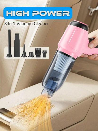 7-In-1 Portable Wireless Vacuum Cleaner, 2400mAh Rechargeable Battery High-Power Mini Vacuum, Compressor Air Blower And Pump Handheld Vacuum With Brushless Motor Suitable For Car, Home, Office, Campin