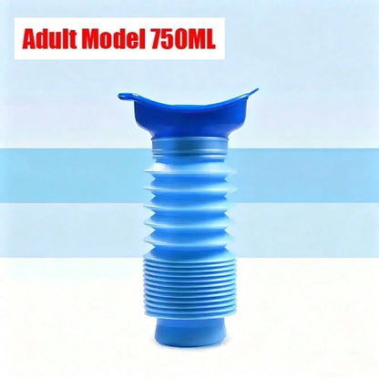 750ml Portable Outdoor Car Urinal, Retractable No-Squat Design For Women & Kids, Travel, Camping, Hiking Emergency Use, Collapsible