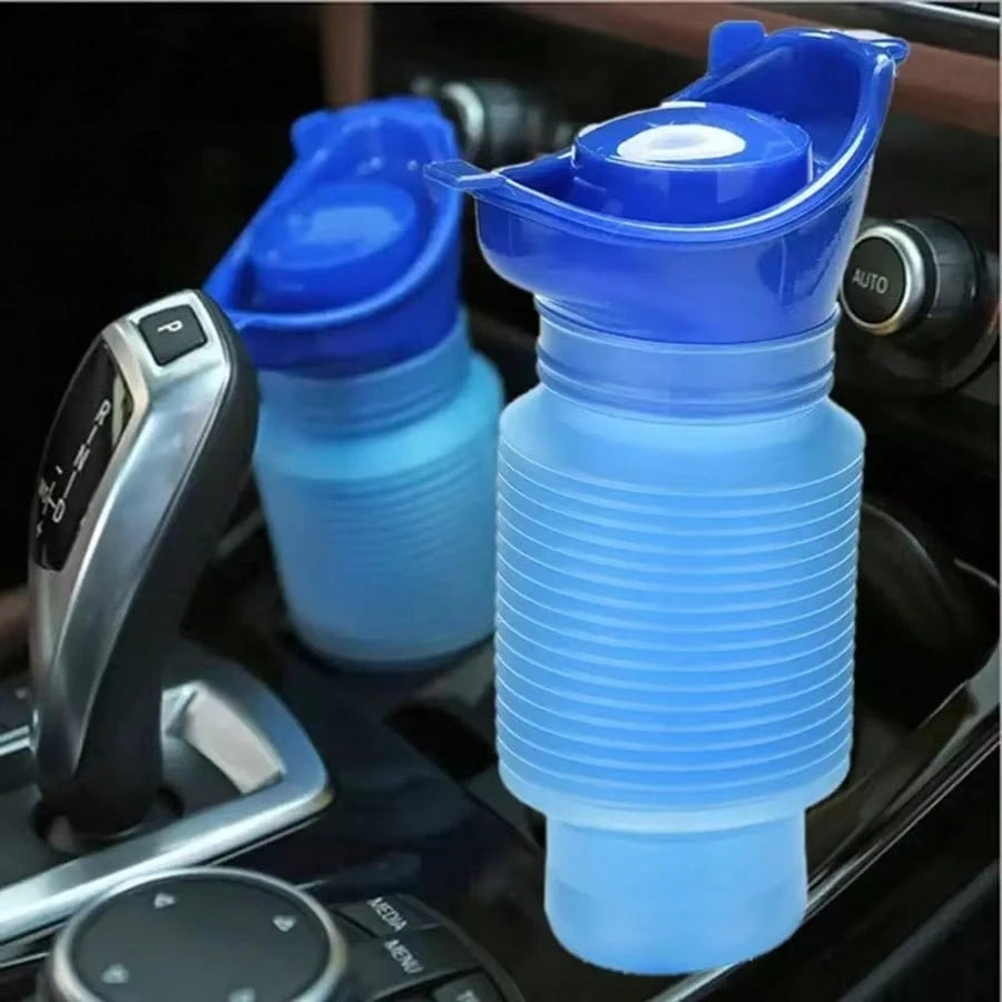 750ml Portable Outdoor Car Urinal, Retractable No-Squat Design For Women & Kids, Travel, Camping, Hiking Emergency Use, Collapsible
