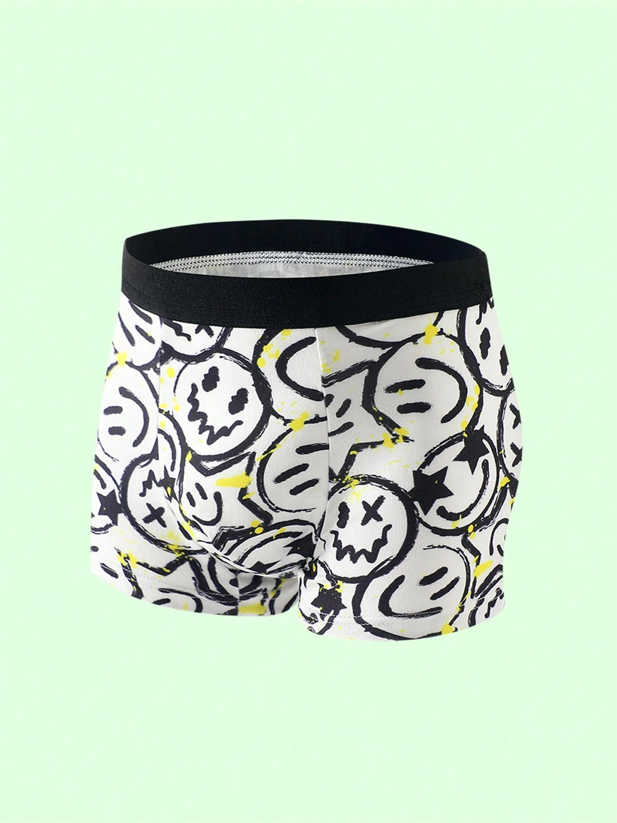 7pcs/Pack Boys' Game Console, Football, Rugby, Smiling Face Pattern Comfortable Growing Boxer Briefs Black Purple Summer Night Athletic