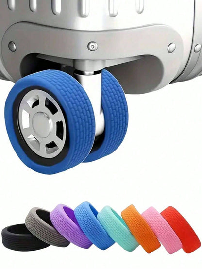 8/4/1pc Unisex Luggage Wheel Protective Covers: Shockproof, Silent, Noise-Reducing Silicone Protective Covers. Essential Travel Companion, Suitable For Various Travel, Family Camping, Beach Outings, S