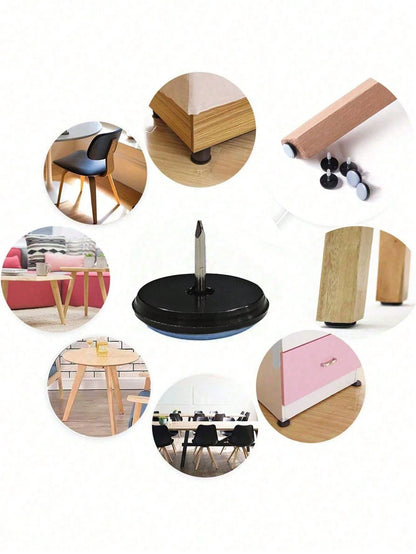 8 Pcs Furniture Sliders, Heavy Duty Chair Glides For Wood Floor, Easy Move & Floor Protection
