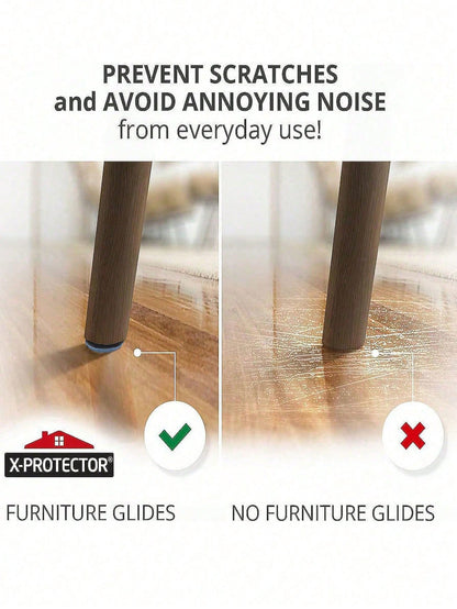 8 Pcs Furniture Sliders, Heavy Duty Chair Glides For Wood Floor, Easy Move & Floor Protection
