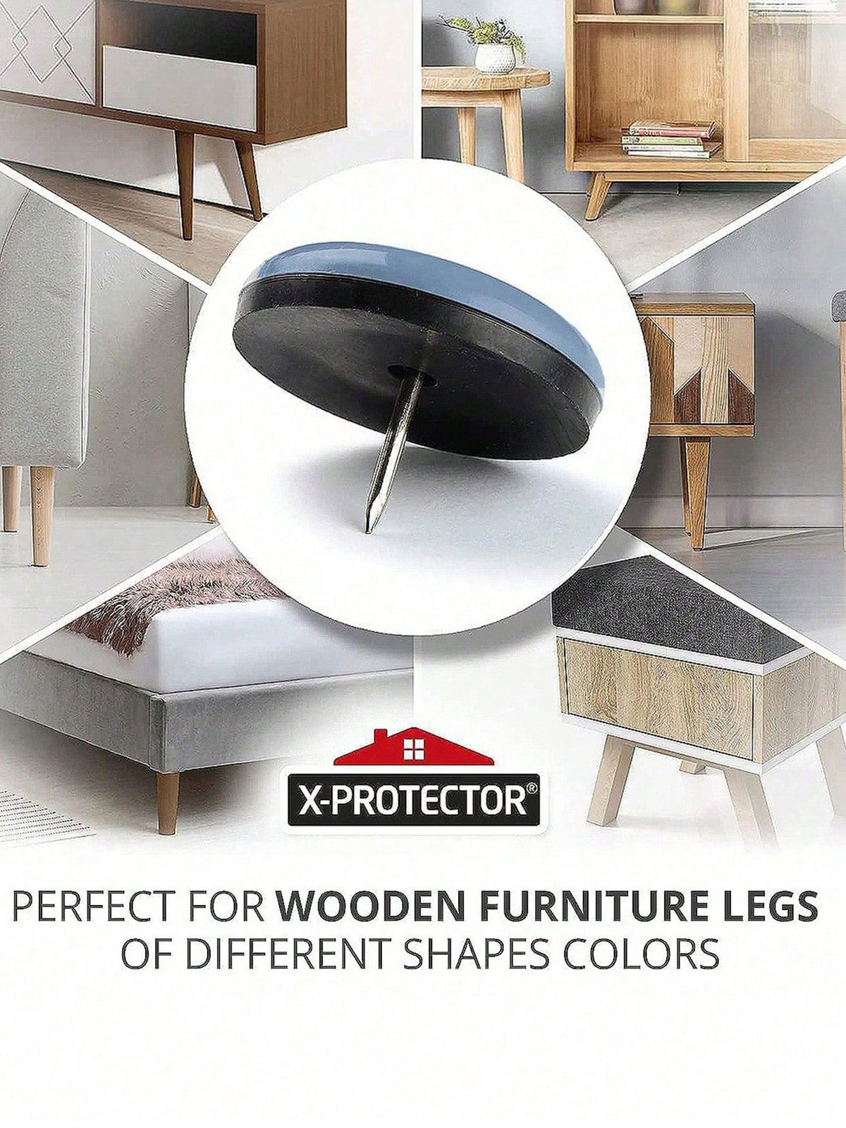 8 Pcs Furniture Sliders, Heavy Duty Chair Glides For Wood Floor, Easy Move & Floor Protection