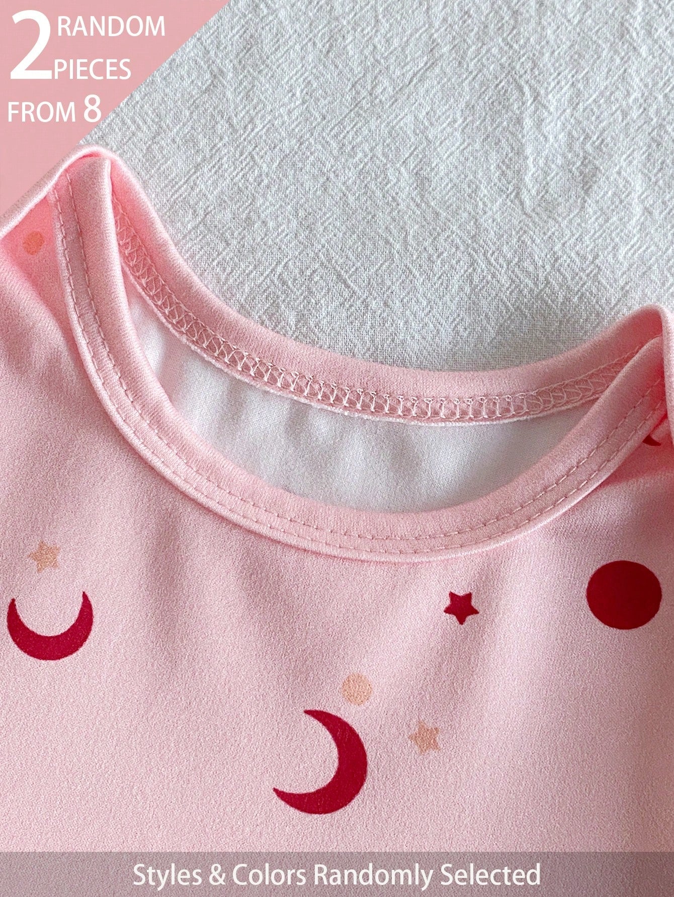 "8 Sets Random,Style 2 Set " Baby Girls Pajamas Crew Neck Long Sleeve NightgownFor Toddler,Breathable Skin-Friendly Home Wear Set