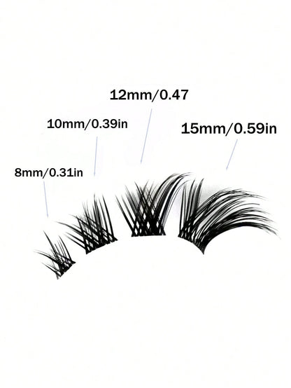 80pcs (8-15mm) Fox Fur D-Curl Fluffy Mink Lashes Extension Kit, Natural & Soft, For Longer Lashes. Lash Clusters, False Eyelashes, Individual Lashes, Fake Lashes
