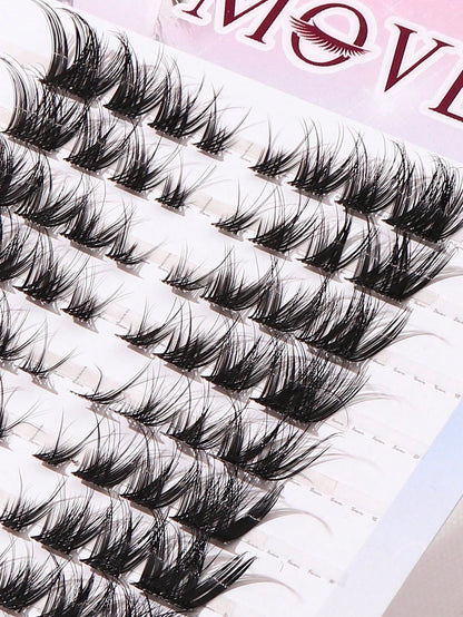 80pcs (8-15mm) Fox Fur D-Curl Fluffy Mink Lashes Extension Kit, Natural & Soft, For Longer Lashes. Lash Clusters, False Eyelashes, Individual Lashes, Fake Lashes