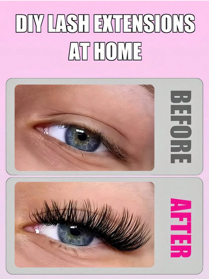 80pcs (8-15mm) Fox Fur D-Curl Fluffy Mink Lashes Extension Kit, Natural & Soft, For Longer Lashes. Lash Clusters, False Eyelashes, Individual Lashes, Fake Lashes