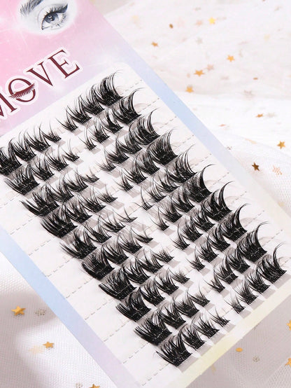 80pcs (8-15mm) Fox Fur D-Curl Fluffy Mink Lashes Extension Kit, Natural & Soft, For Longer Lashes. Lash Clusters, False Eyelashes, Individual Lashes, Fake Lashes