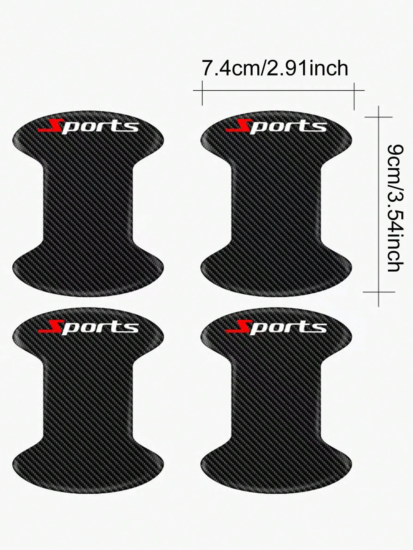 8pcs Auto Imitation Carbon Fiber Drip Glue Door Bowl Handle Protection Film Finish Anti-Scratch Door Anti-Collision Decorative Stickers