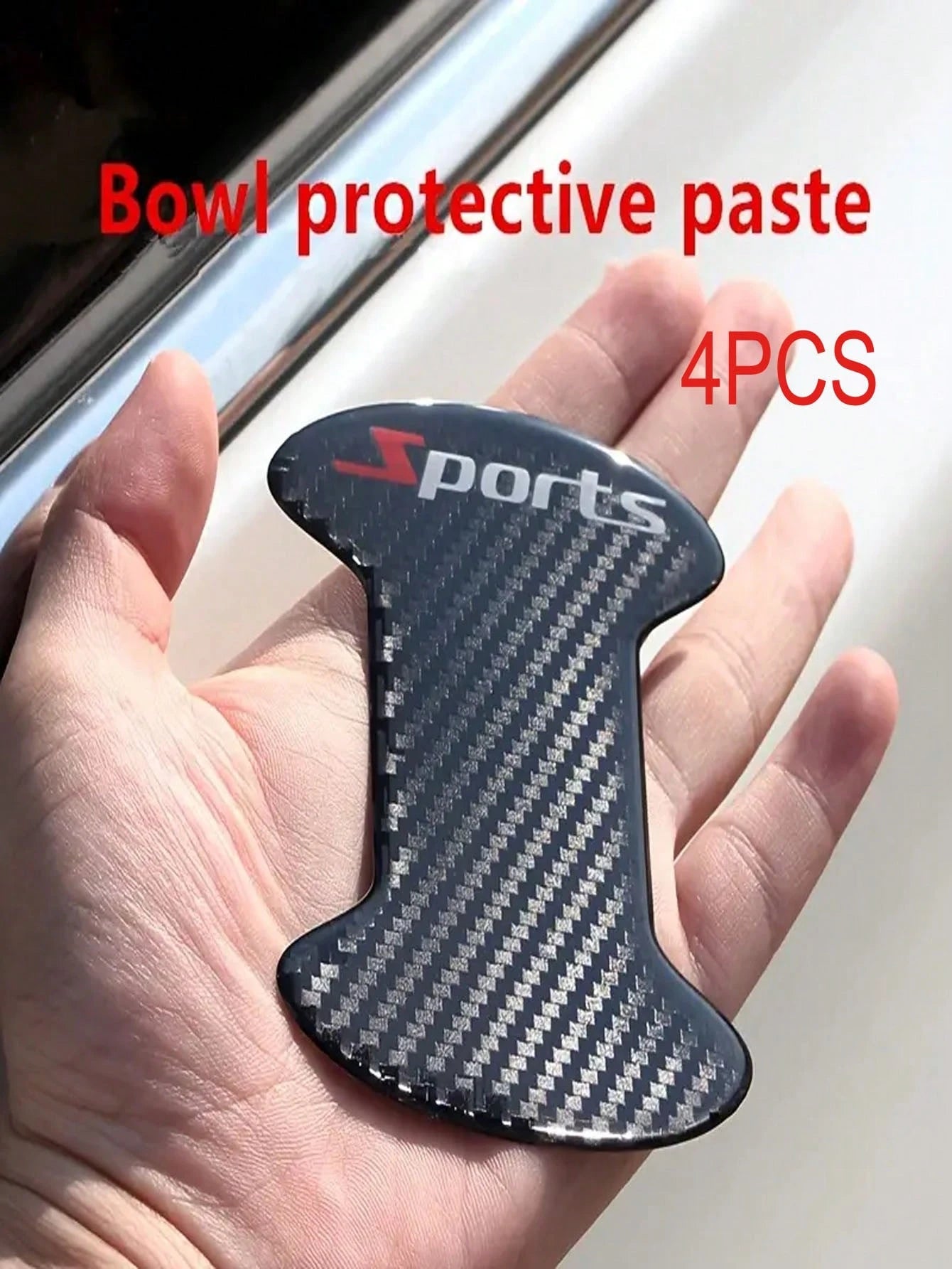 8pcs Auto Imitation Carbon Fiber Drip Glue Door Bowl Handle Protection Film Finish Anti-Scratch Door Anti-Collision Decorative Stickers