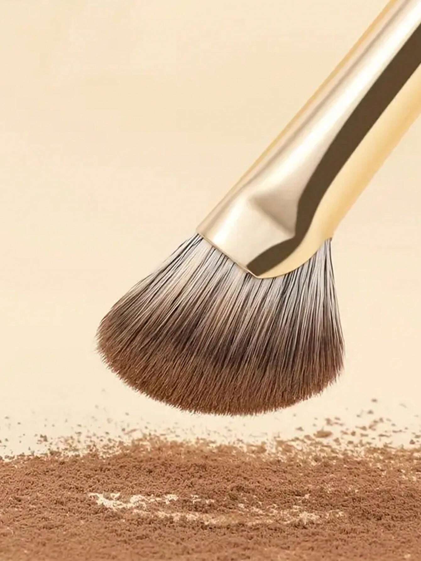 8pcs Champagne Gold Eyeshadow Brush Set, Soft Bristle Makeup Brush Set, Eye Makeup Brushes, Beginner Nose Shadow Blending Brush, Delicate Eyeliner Brush, Fine Pointed Eyebrow Brush, Makeup Tools Set,E