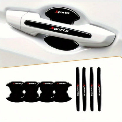 8Pcs Sports Car Door Handle Scratch Protection Stickers, Protective Film For Most Vehicles, Car Paint Protection