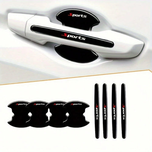8Pcs Sports Car Door Handle Scratch Protection Stickers, Protective Film For Most Vehicles, Car Paint Protection