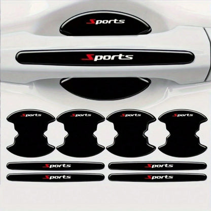 8Pcs Sports Car Door Handle Scratch Protection Stickers, Protective Film For Most Vehicles, Car Paint Protection