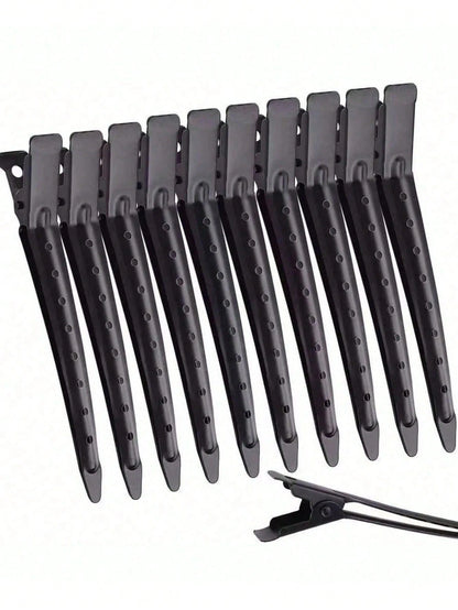 96/48/24pcs Assorted Hair Clips- Alligator Clips Suitable For Long Curly And Thick Hair; 24pcs Duck Clips For Women; Black Metal Salon Hair Clips; Curling Clips; Hair Rollers; Back To School Essentia