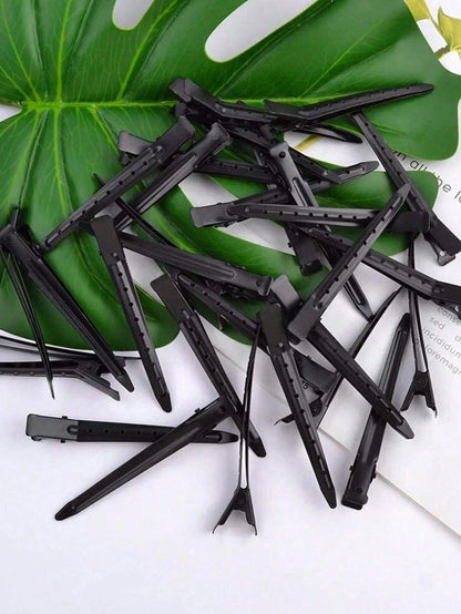 96/48/24pcs Assorted Hair Clips- Alligator Clips Suitable For Long Curly And Thick Hair; 24pcs Duck Clips For Women; Black Metal Salon Hair Clips; Curling Clips; Hair Rollers; Back To School Essentia