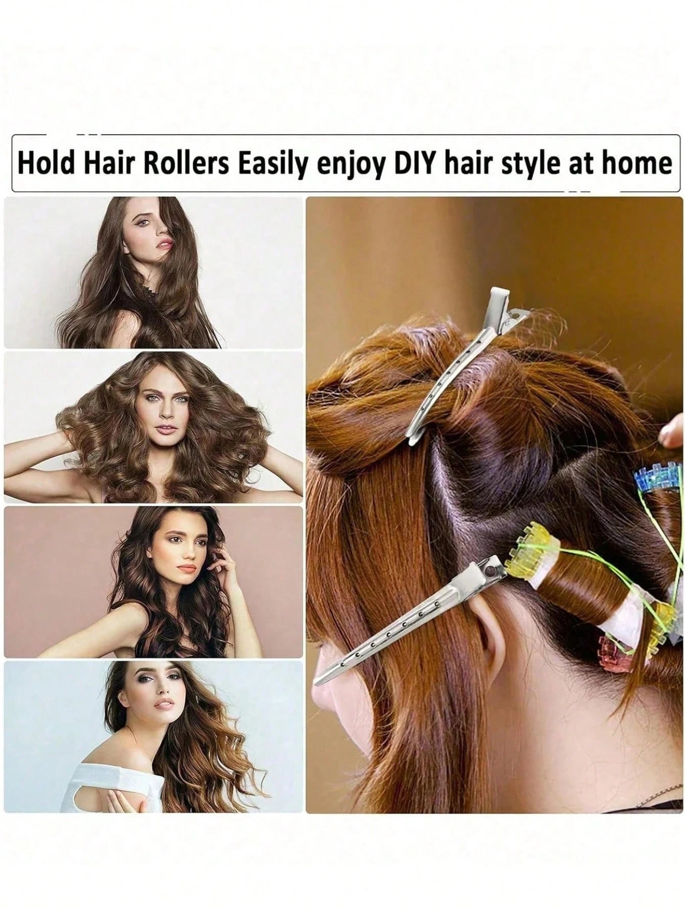 96/48/24pcs Assorted Hair Clips- Alligator Clips Suitable For Long Curly And Thick Hair; 24pcs Duck Clips For Women; Black Metal Salon Hair Clips; Curling Clips; Hair Rollers; Back To School Essentia