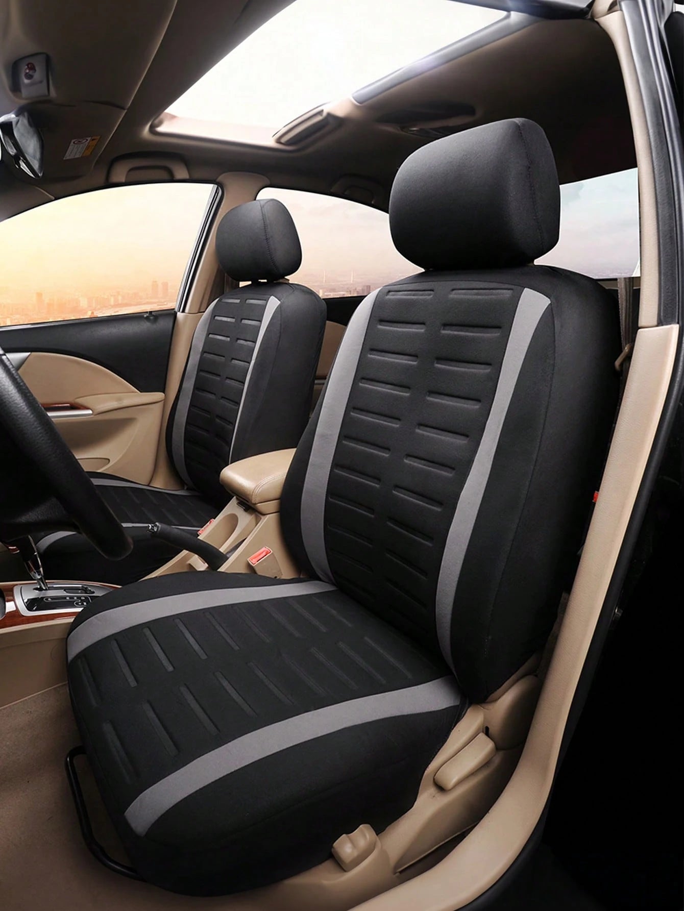 9pcs/4pcs Full Set Car Seat Covers Front Seats And Rear Bench Polyester Car Seat Protector| Airbag Compatible For Cars And