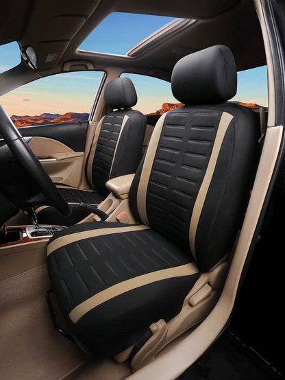 9pcs/4pcs Full Set Car Seat Covers Front Seats And Rear Bench Polyester Car Seat Protector| Airbag Compatible For Cars And