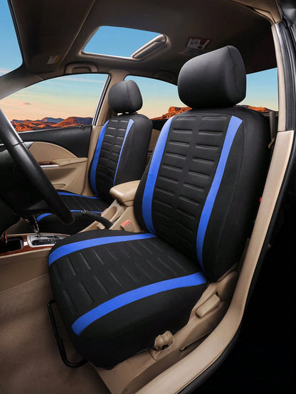 9pcs/4pcs Full Set Car Seat Covers Front Seats And Rear Bench Polyester Car Seat Protector| Airbag Compatible For Cars And