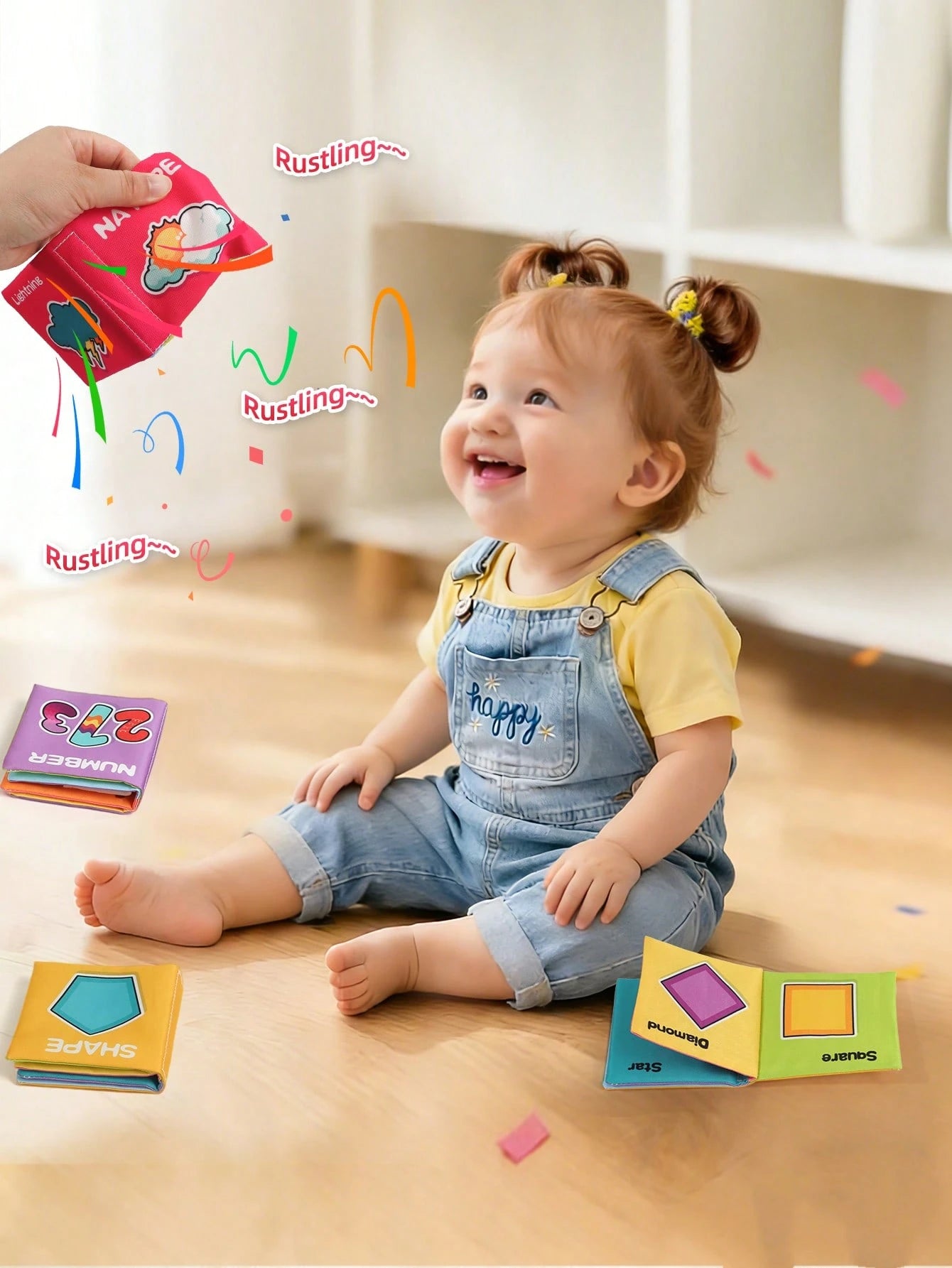 9pcs Baby Early Education Sensory Touch Fabric Palm Books, Montessori Multi-Theme Cognitive Tear-Resistant Washable Cloth Books, Suitable For Back To School, Halloween, Christmas, Children's Day Gifts