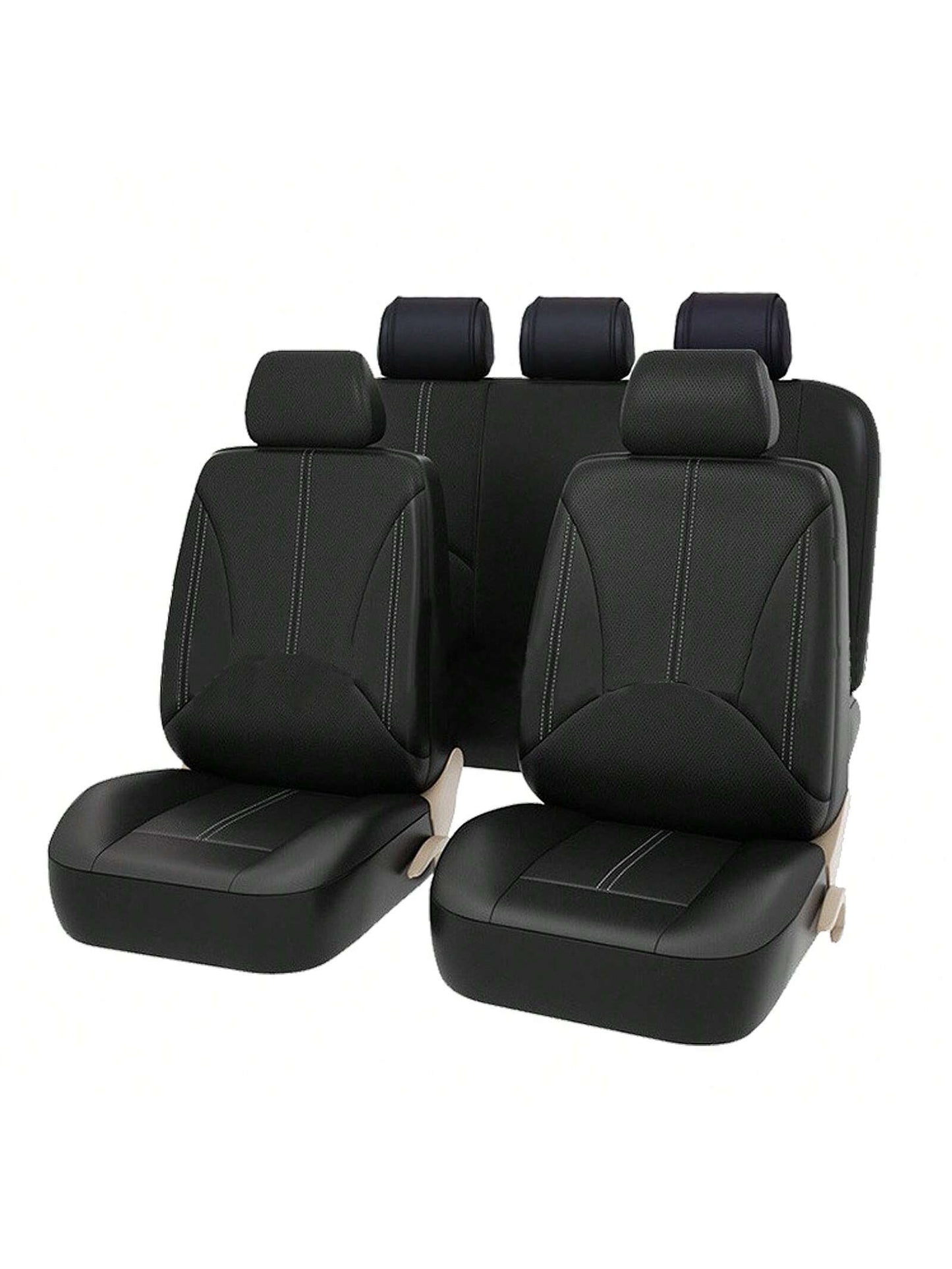 9pcs PU Leather Universal Car Seat Cover 5 Seats Waterproof Cushion, Car Seat Cover Full Set, Car Accessories, SN1702