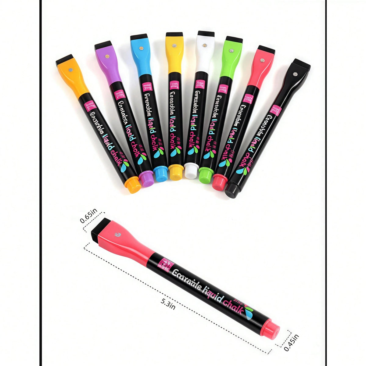 9PCS Yunai Liquid Chalk Markers, Neon Colored Chalk Pens For Chalkboard And Glass, Fine Tip Erasable Chalkboard Pencils For Menu Board, Window Signs,School Supplies,Back To School