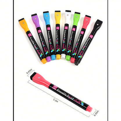 9PCS Yunai Liquid Chalk Markers, Neon Colored Chalk Pens For Chalkboard And Glass, Fine Tip Erasable Chalkboard Pencils For Menu Board, Window Signs,School Supplies,Back To School