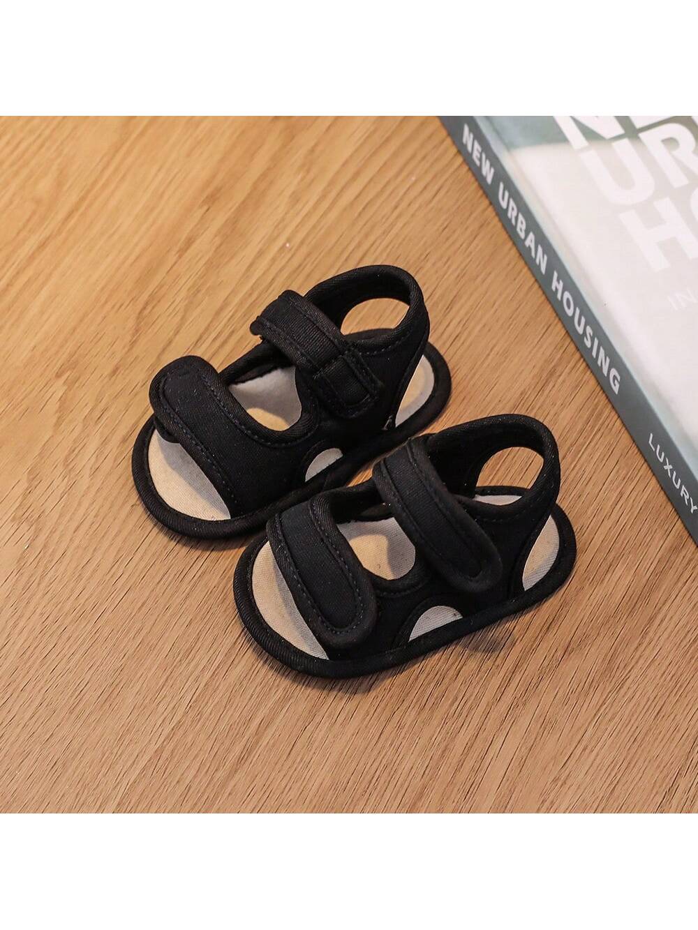 A Pair Of Boy Beach Shoes, Cloth Shoes With Double Design, Flat Casual Sandals Suitable For Summer