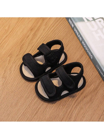 A Pair Of Boy Beach Shoes, Cloth Shoes With Double Design, Flat Casual Sandals Suitable For Summer