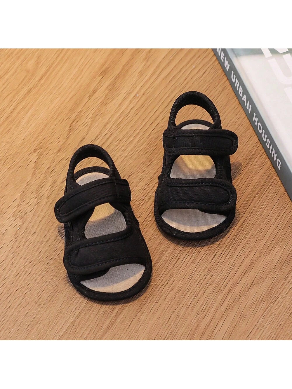 A Pair Of Boy Beach Shoes, Cloth Shoes With Double Design, Flat Casual Sandals Suitable For Summer