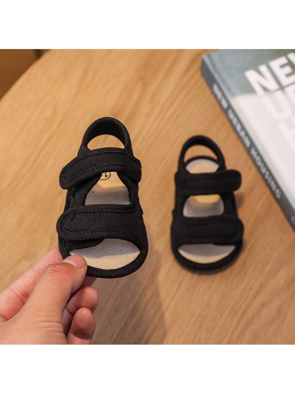 A Pair Of Boy Beach Shoes, Cloth Shoes With Double Design, Flat Casual Sandals Suitable For Summer