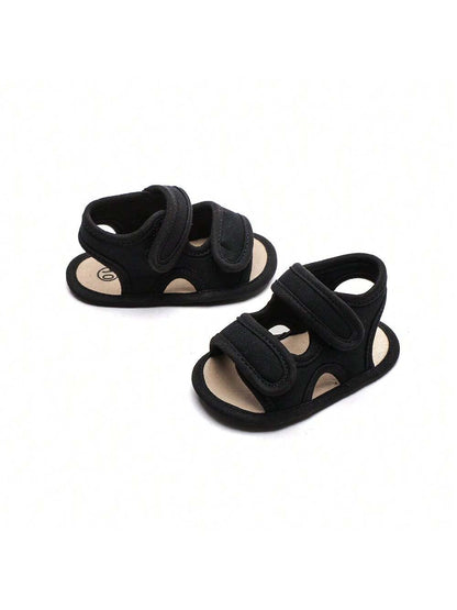 A Pair Of Boy Beach Shoes, Cloth Shoes With Double Design, Flat Casual Sandals Suitable For Summer