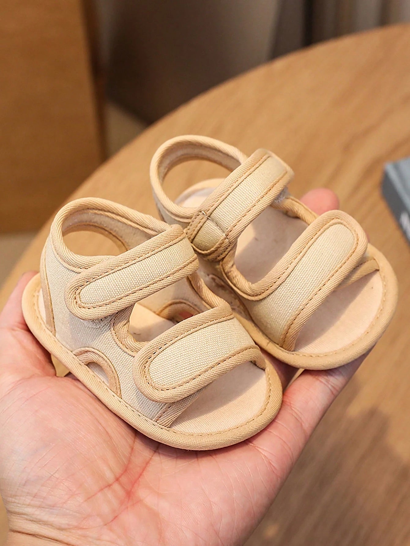A Pair Of Boy Beach Shoes, Cloth Shoes With Double Design, Flat Casual Sandals Suitable For Summer