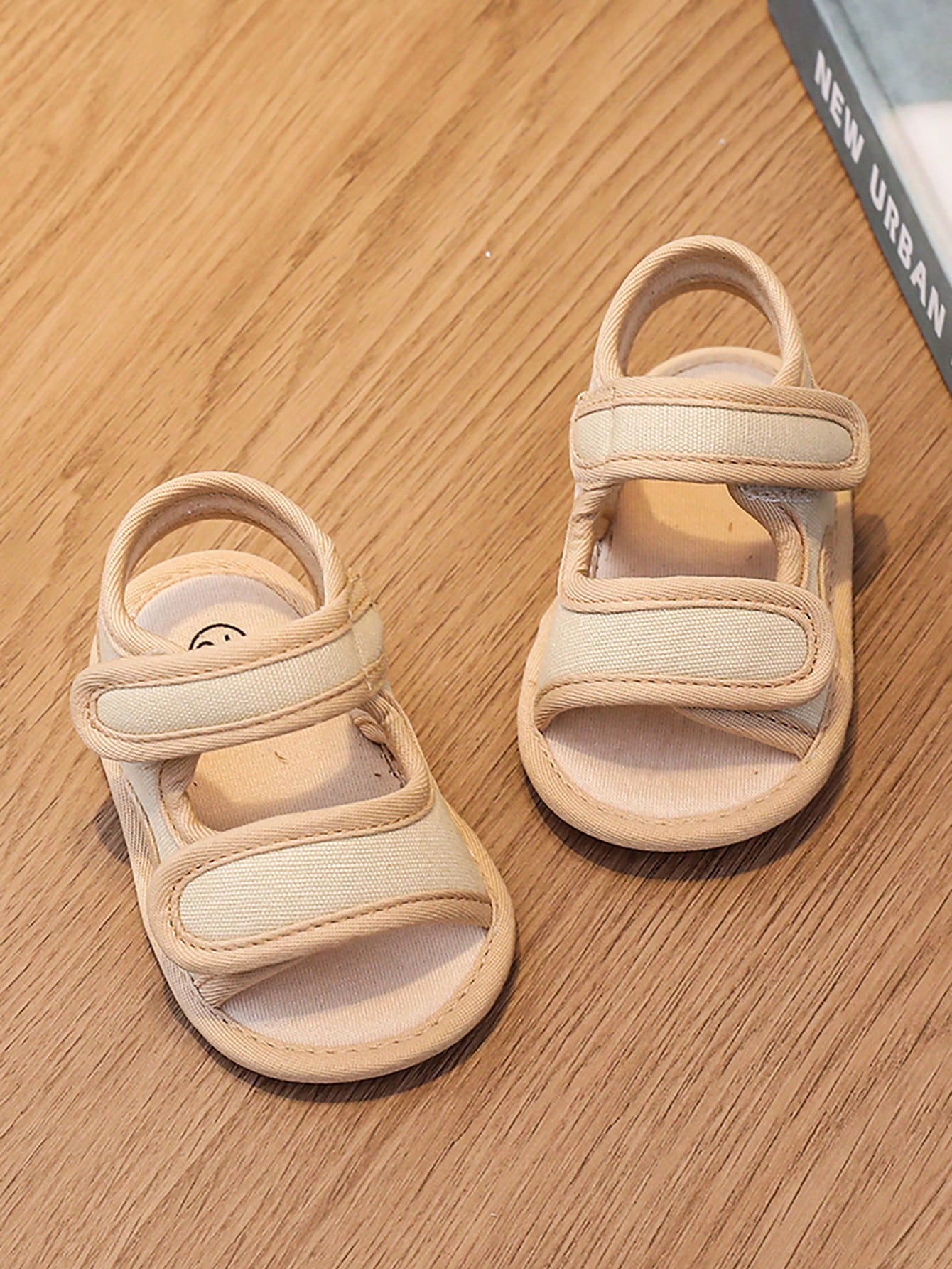 A Pair Of Boy Beach Shoes, Cloth Shoes With Double Design, Flat Casual Sandals Suitable For Summer