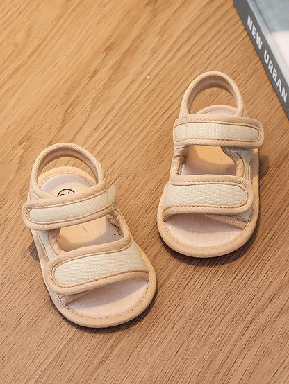 A Pair Of Boy Beach Shoes, Cloth Shoes With Double Design, Flat Casual Sandals Suitable For Summer