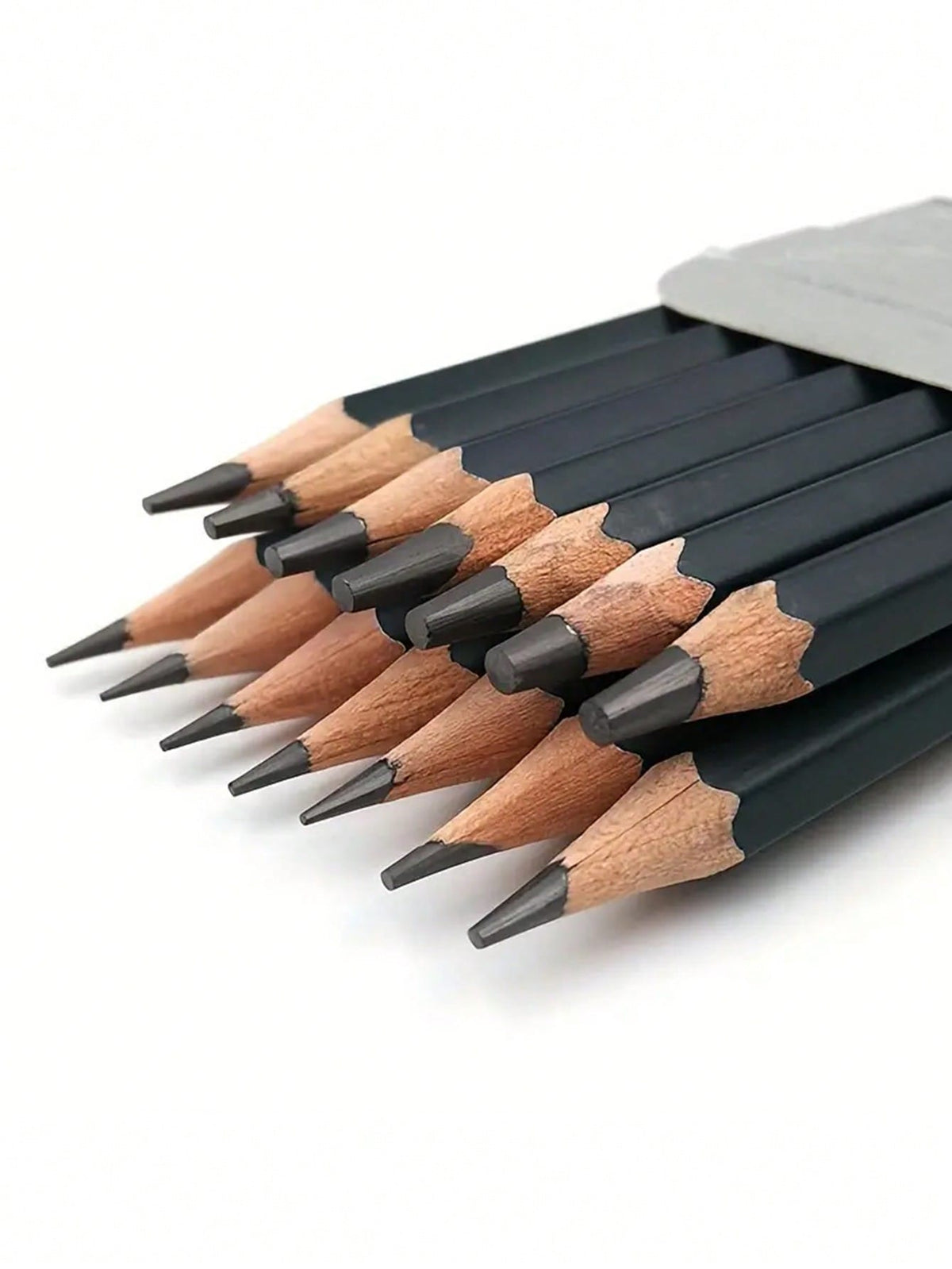 A Set Of 12 Sketching Pencils 2H HF HB B 2B-8B Cork Hexagonal Bar Sketching Pencils,Back To School,School Supplies