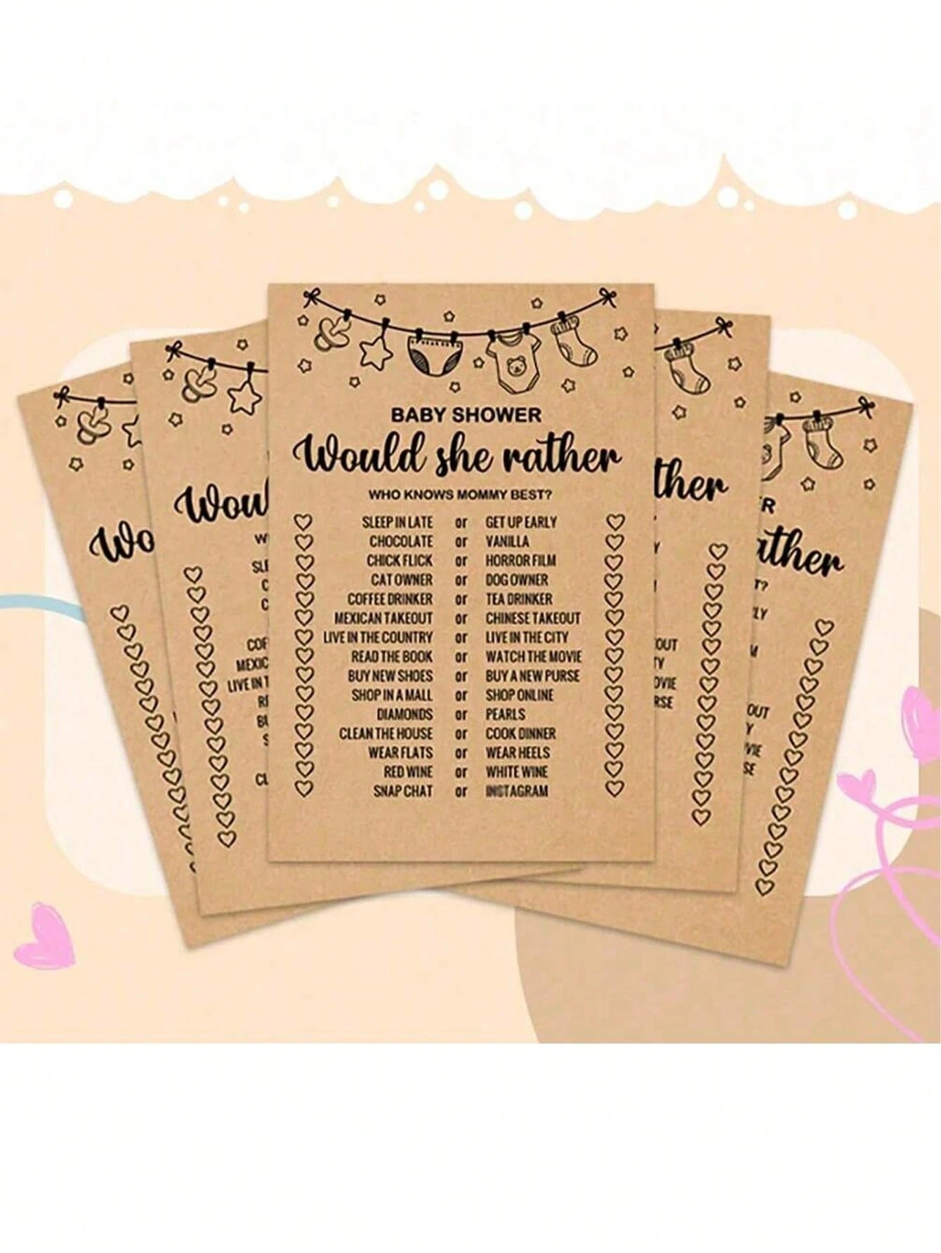 A Set Of Baby Shower Games, Baby Letter Search Game Cards, Baby Shower Party Games And Activities, Party Activity Ideas Supplies, Baby Shower Ideas, Craft Paper With 20 Game Cards