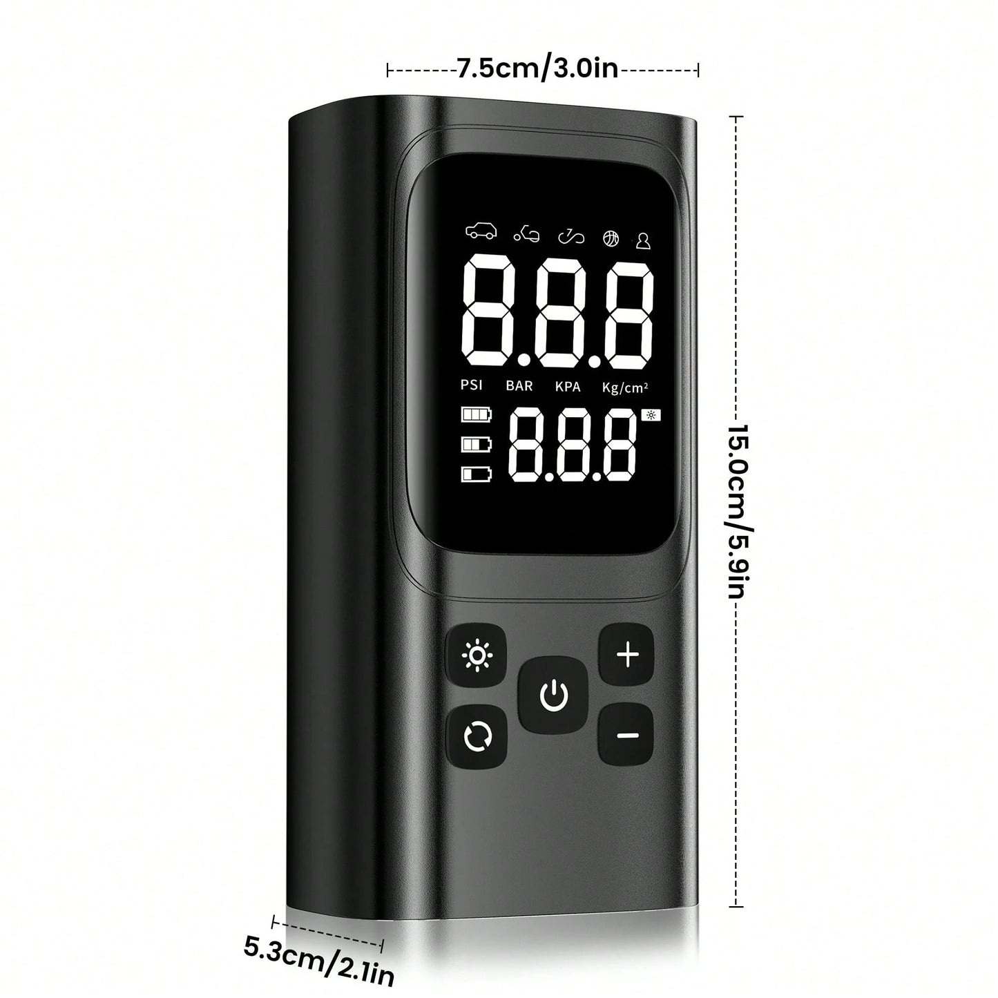 A Tire Inflator Portable Air Compressor, 150 PSI Cordless Mini Air Bike Auto Shut-Off Pump With Digital Display Pressure Gauge, Fast Inflation & LED Light For Car Tires, Motorcycles, Bikes, Balls