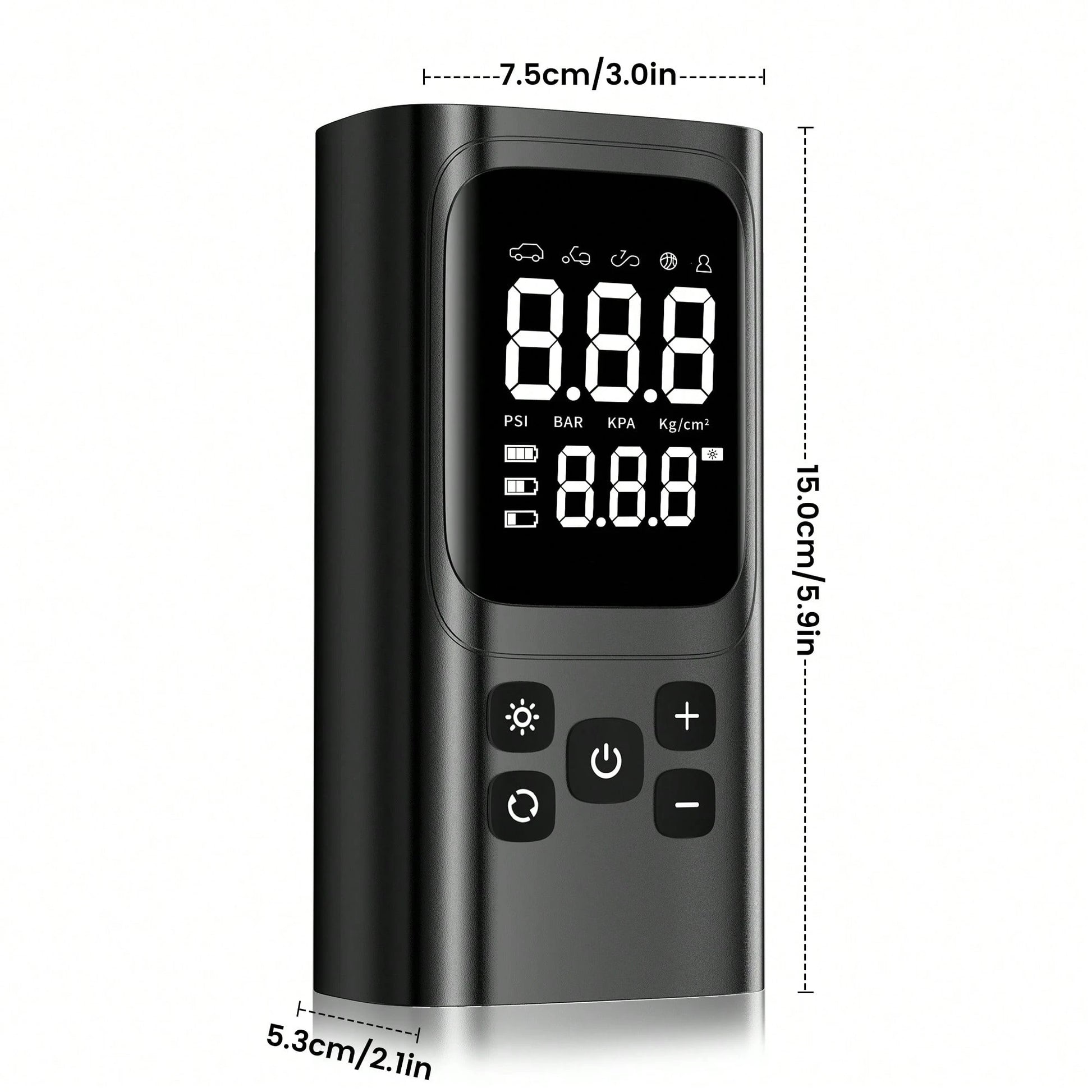 A Tire Inflator Portable Air Compressor, 150 PSI Cordless Mini Air Bike Auto Shut-Off Pump With Digital Display Pressure Gauge, Fast Inflation & LED Light For Car Tires, Motorcycles, Bikes, Balls