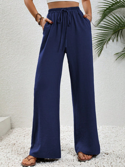 Aalyst Women's Plain Simple Style Belted 7/9 Length Pants For Daily Wear Fall Cloth For Women
